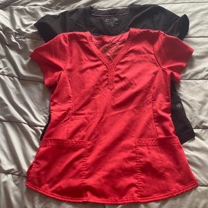 2 Healing Hands Purple Label scrub tops. Both medium barley worn.